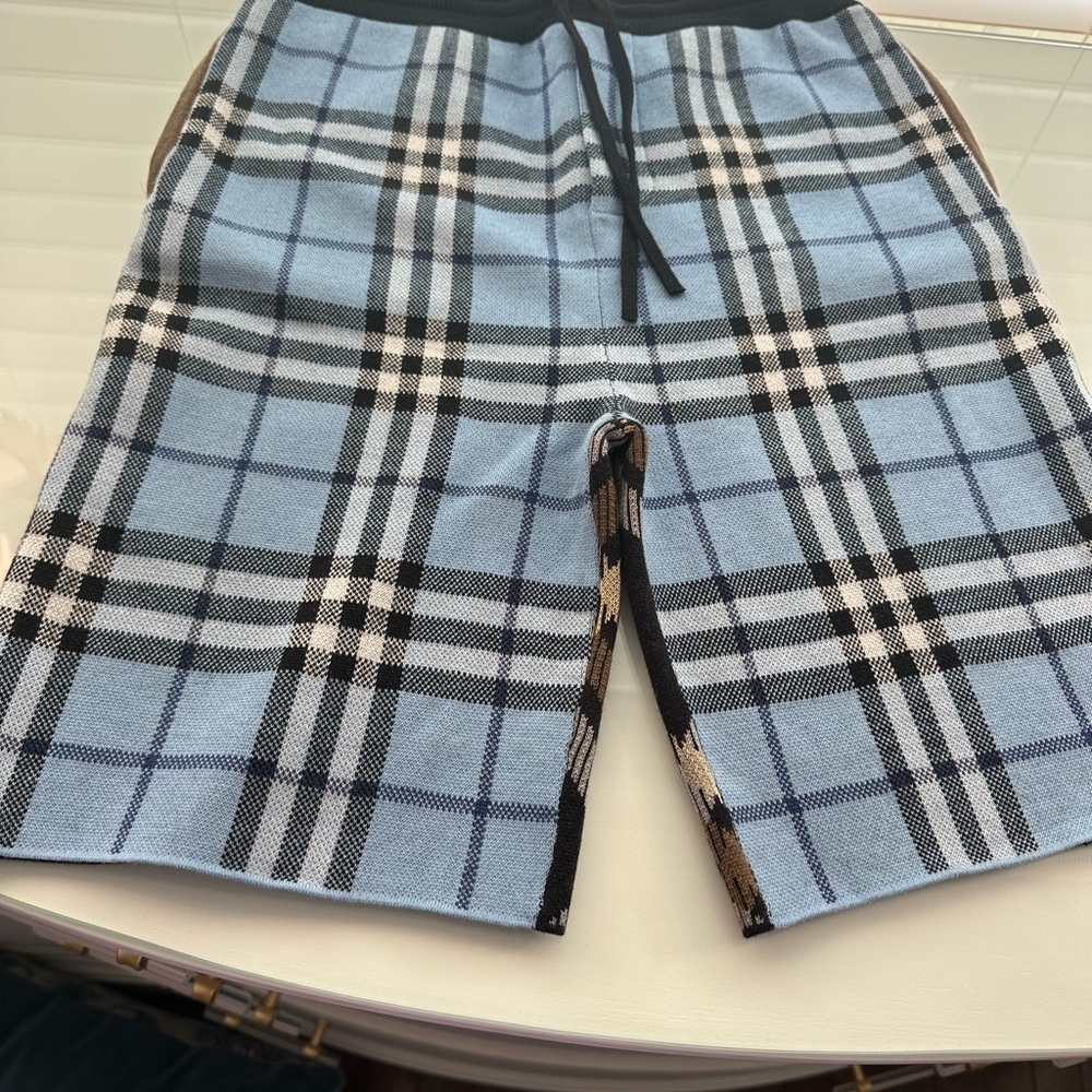 Burberry Blue Plaid Kids Shorts